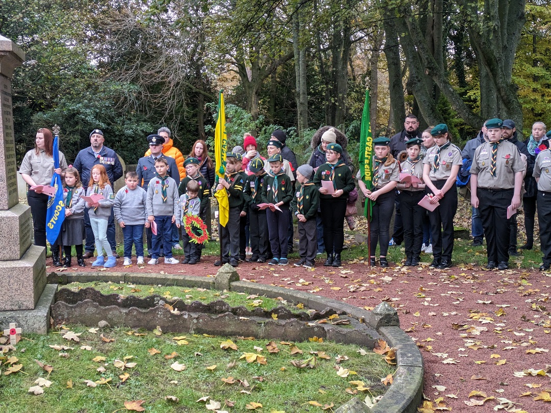 More attendees at the war memorial