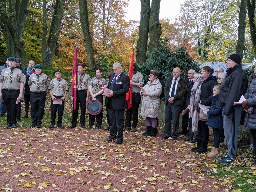 More attendees at the war memorial